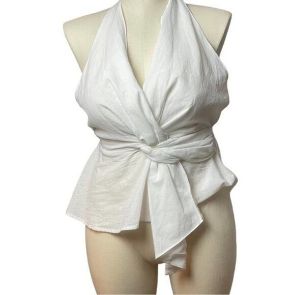 River Island Resort Wear White Tie Front Halter, Vacation, Beachy, Cruise US 10 - Picture 7 of 16